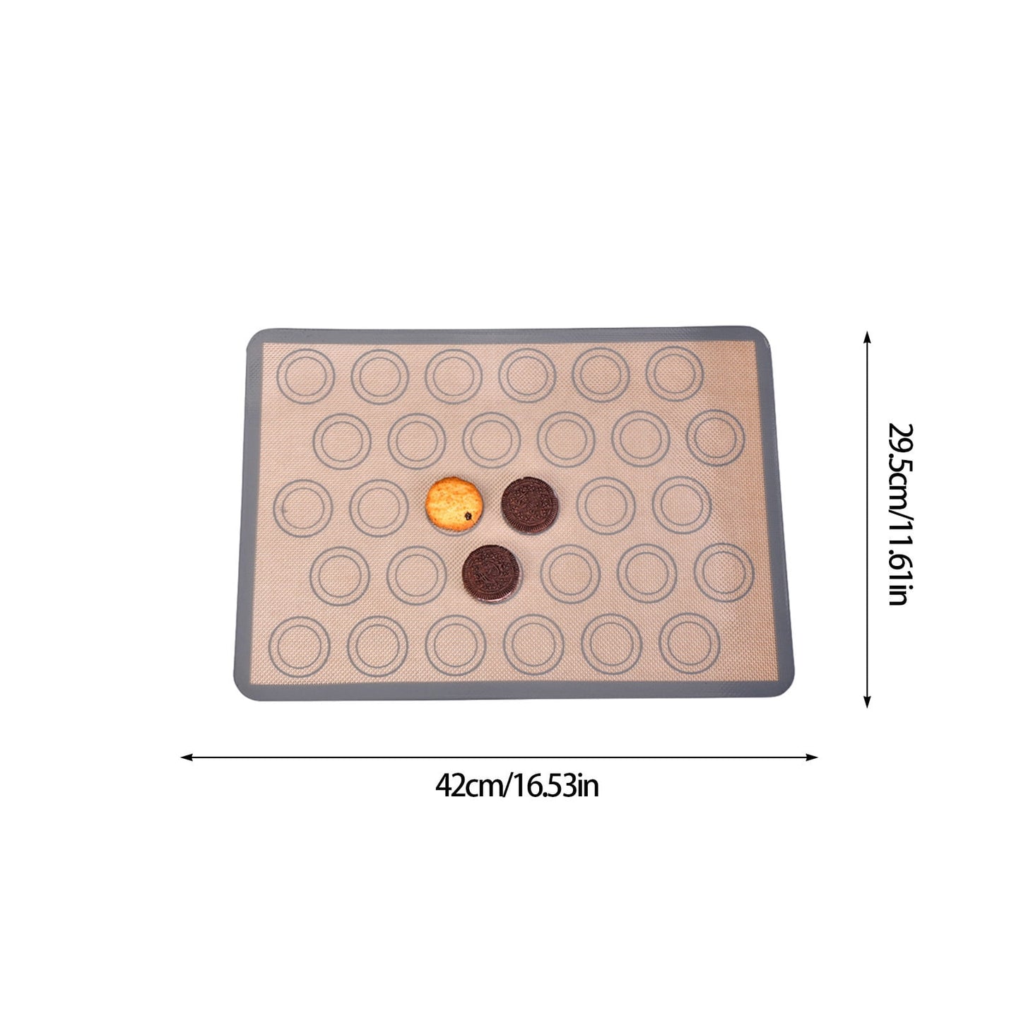 Chmadoxn Baking Mats Cookies Sheet, Non-Stick Mats for Baking, Easy Clean & Reusable Oven Baking Sheet for Making Macaroons, Cookies 16.5×11.6 in Gray
