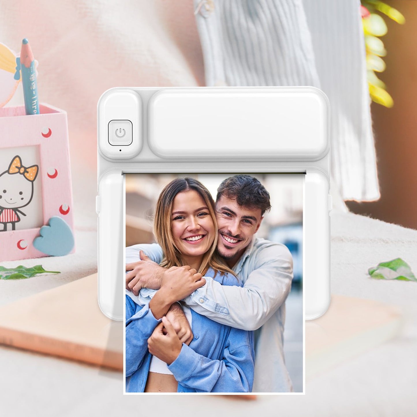 Back to School Chmadoxn Thermal Portable Bluetooth Printers, High Resolution Instant Photo Printer, Mini Wireless Thermal Image Photo Printers for Android IOS Mobile Phone 3.1×1.5×3.1 in Blue