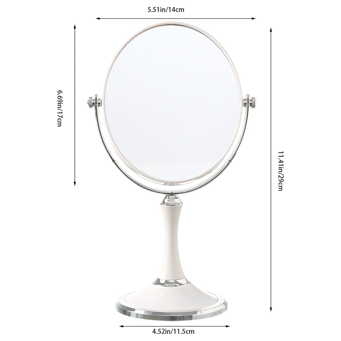 Back to School Chmadoxn Magnifying Makeup Mirror Double Sided Tabletop Mirror with 3 Magnification, Magnified Desk Mirror for Makeup, Cosmetic Vanity Mirror with Stand and 360° Rotation 5.5×11.4 in White