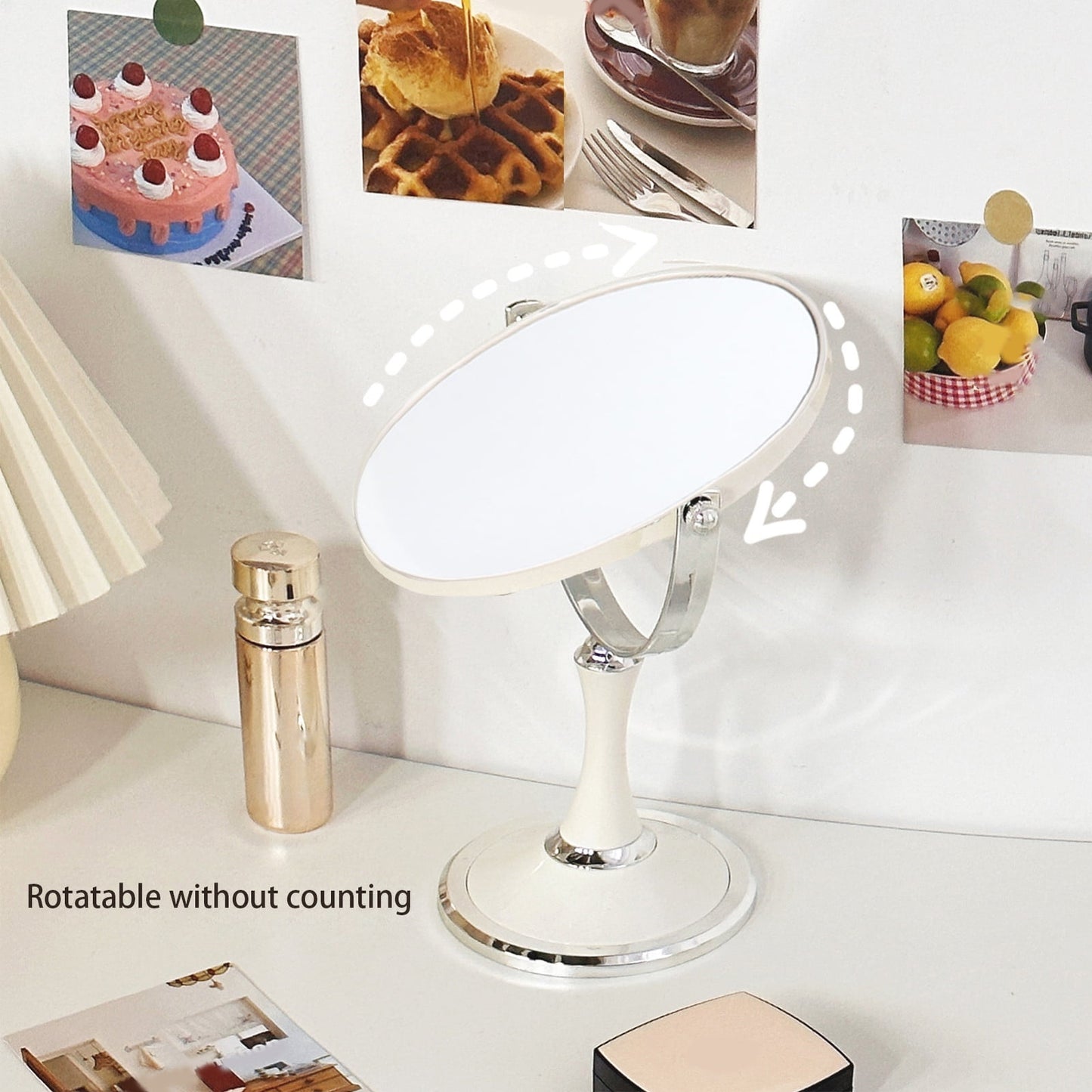 Back to School Chmadoxn Magnifying Makeup Mirror Double Sided Tabletop Mirror with 3 Magnification, Magnified Desk Mirror for Makeup, Cosmetic Vanity Mirror with Stand and 360° Rotation 5.5×11.4 in White
