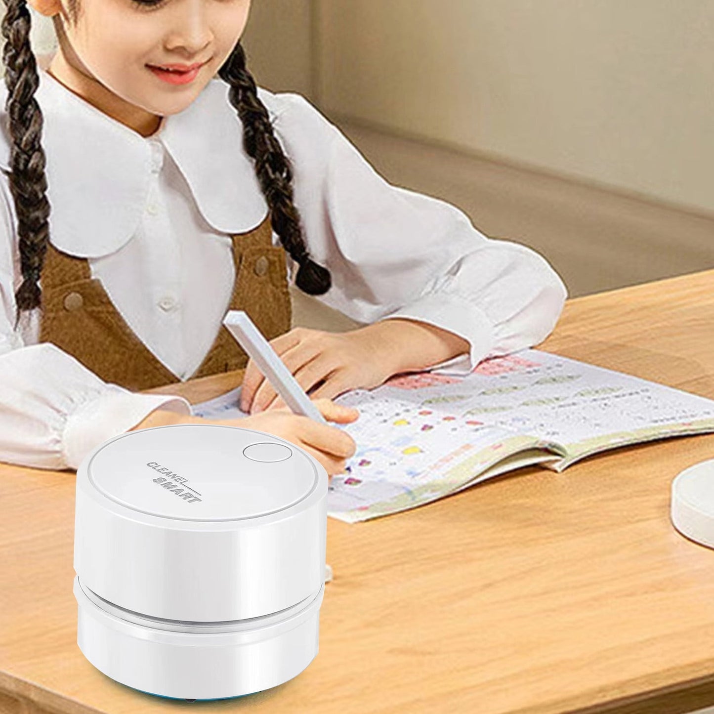 Back to School Chmadoxn Desk Vacuum Cleaner, 360 Degree Rotating Design, Mini Table Vacuum Improved Details USB Cordless Vacuum, Sucks up Tiny Items Crumbs for Desktop Drawer Countertop 2.5×3.2 in Blue