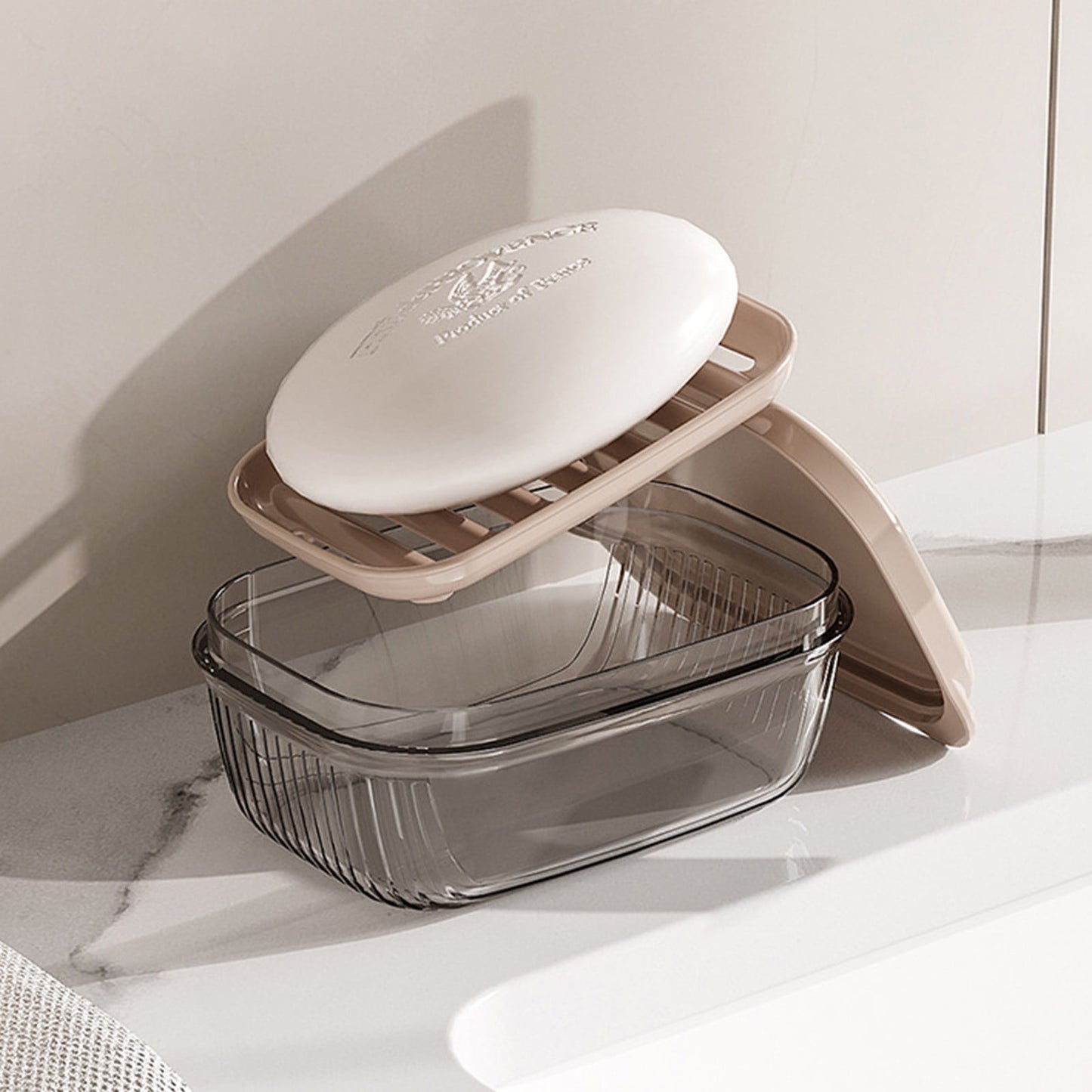 Kdkad Travel Soap Case, Leakproof Soap Container with Lid, Portable Bar Soap for Traveling Transparently Soap Dishes for Bathroom Shower Gym School Camping