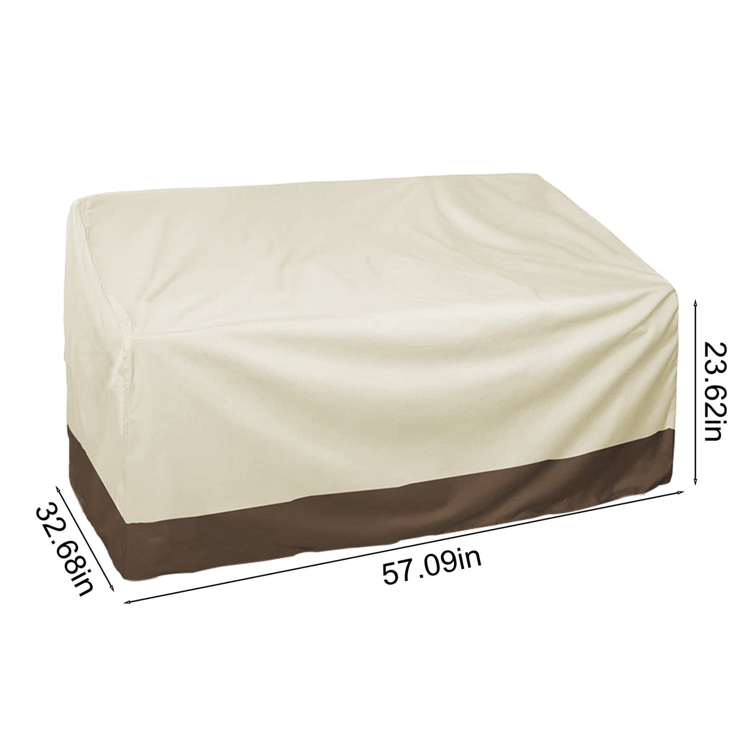 Kdkad Patio Benches Loveseat Covers, Heavy Duty Patio Deep Bench Loveseat Cover, Waterproof Outdoor Deep Sofa Cover, Lawn Patio Furniture Covers with Air Vent 57.9×31×32.7 in Coffee