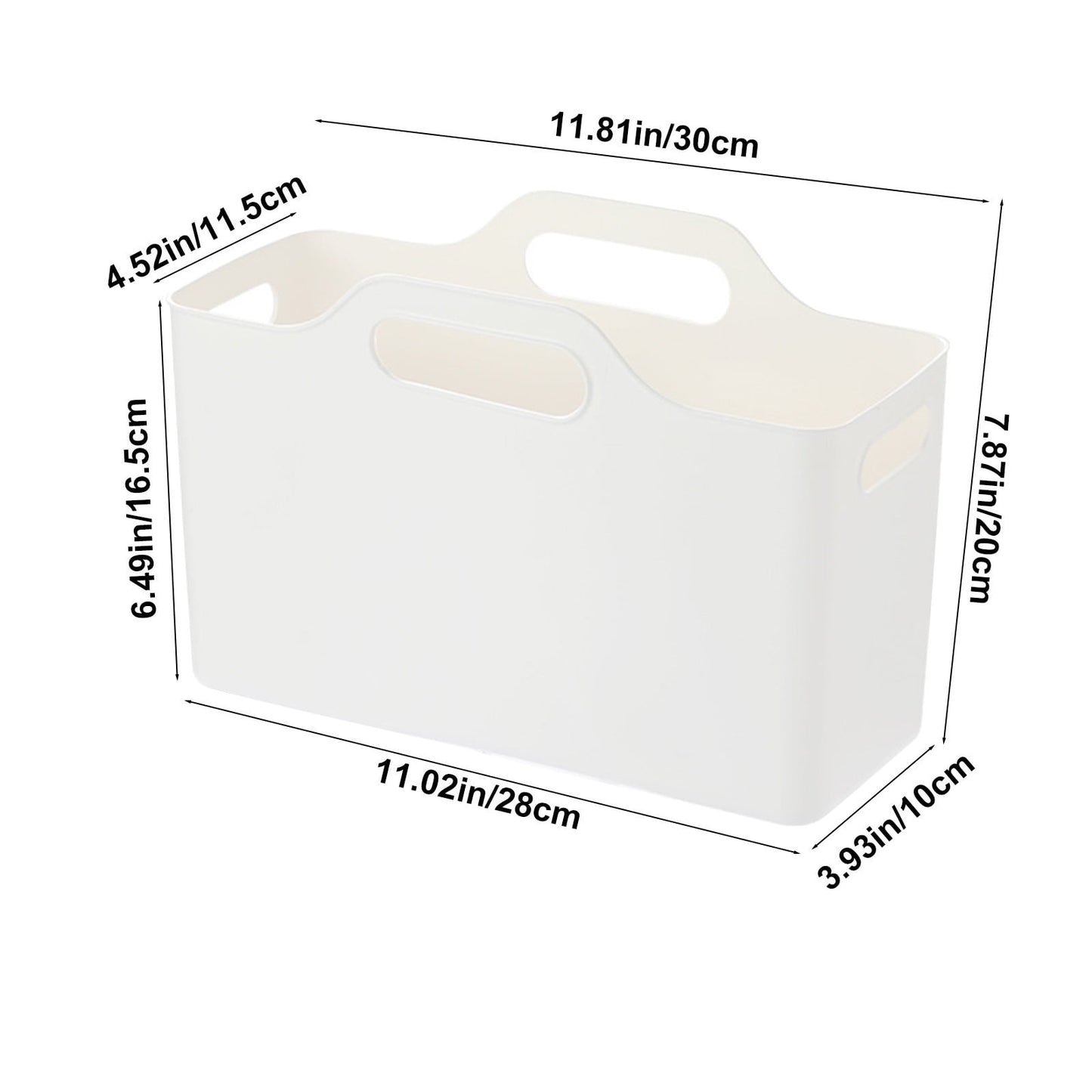 Kdkad White Plastic Storage Basket, Bins for Organization and Storage, Versatile Home Edit Containers,11 Inch Cube Storage Boxes for Office Kitchen Bathroom