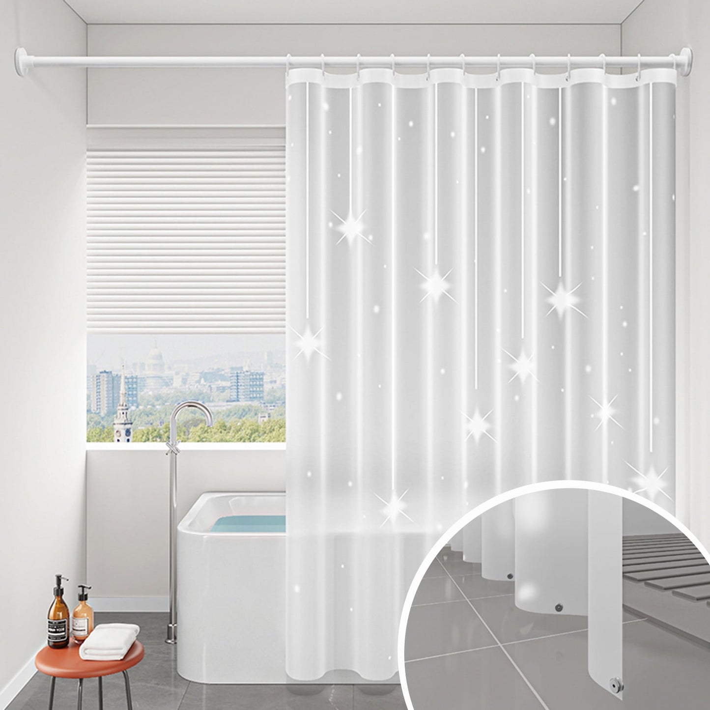 Kdkad Shower Curtain, 31.5×71 Inch Shower Curtain Liner, Waterproof Plastic Shower Liner, Cute Lightweight Shower Curtain for Bathroom 71×47.2 in A