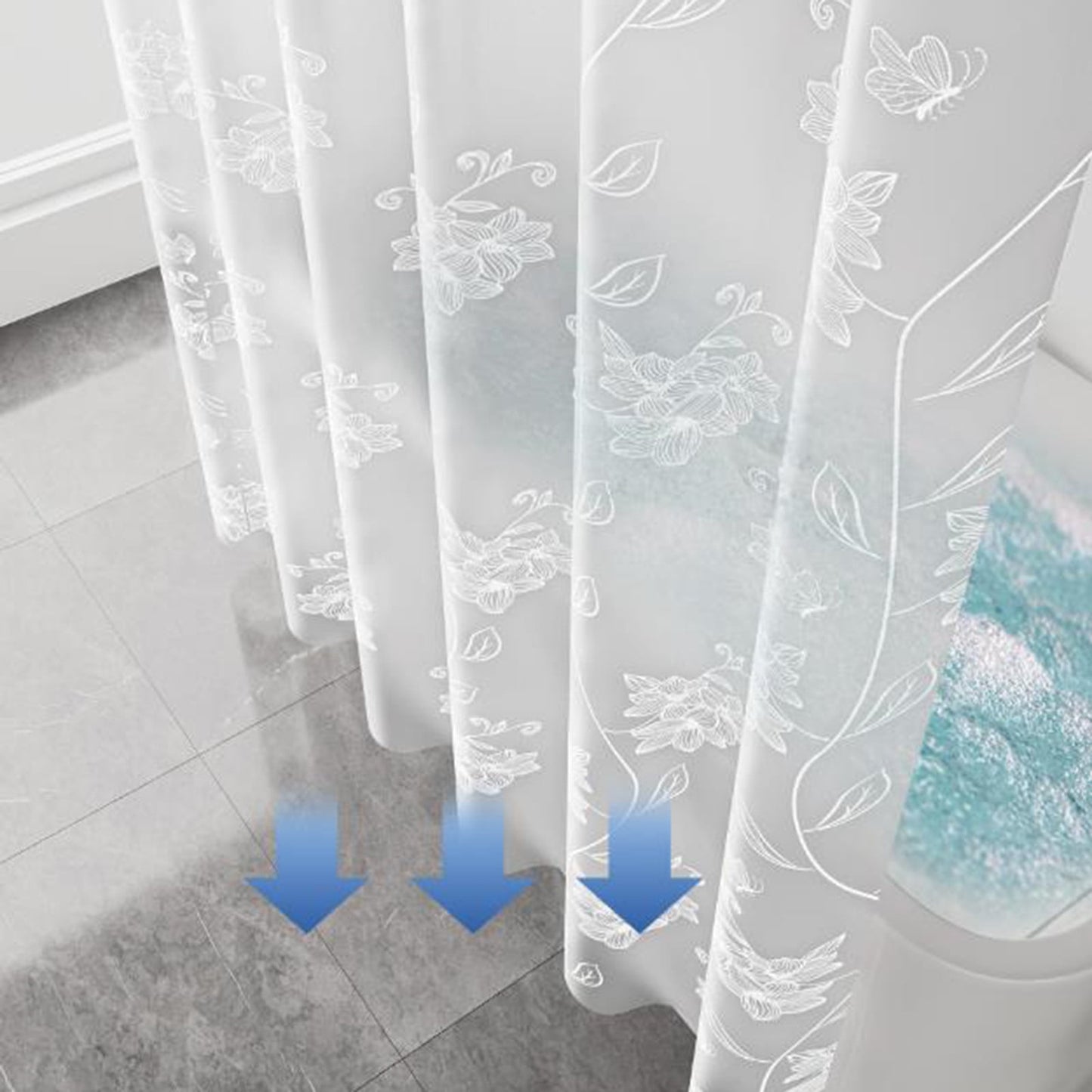 Kdkad Shower Curtain, 31.5×71 Inch Shower Curtain Liner, Waterproof Plastic Shower Liner, Cute Lightweight Shower Curtain for Bathroom 40.2×70.9 in B