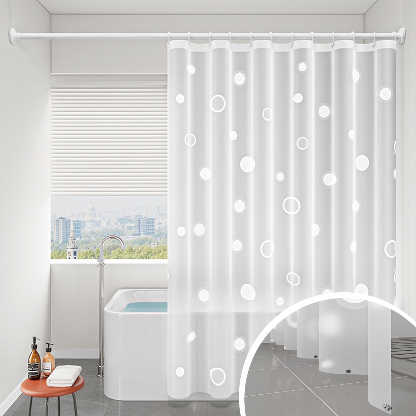 Kdkad Shower Curtain, 31.5×71 Inch Shower Curtain Liner, Waterproof Plastic Shower Liner, Cute Lightweight Shower Curtain for Bathroom 78.7×47.2 in D