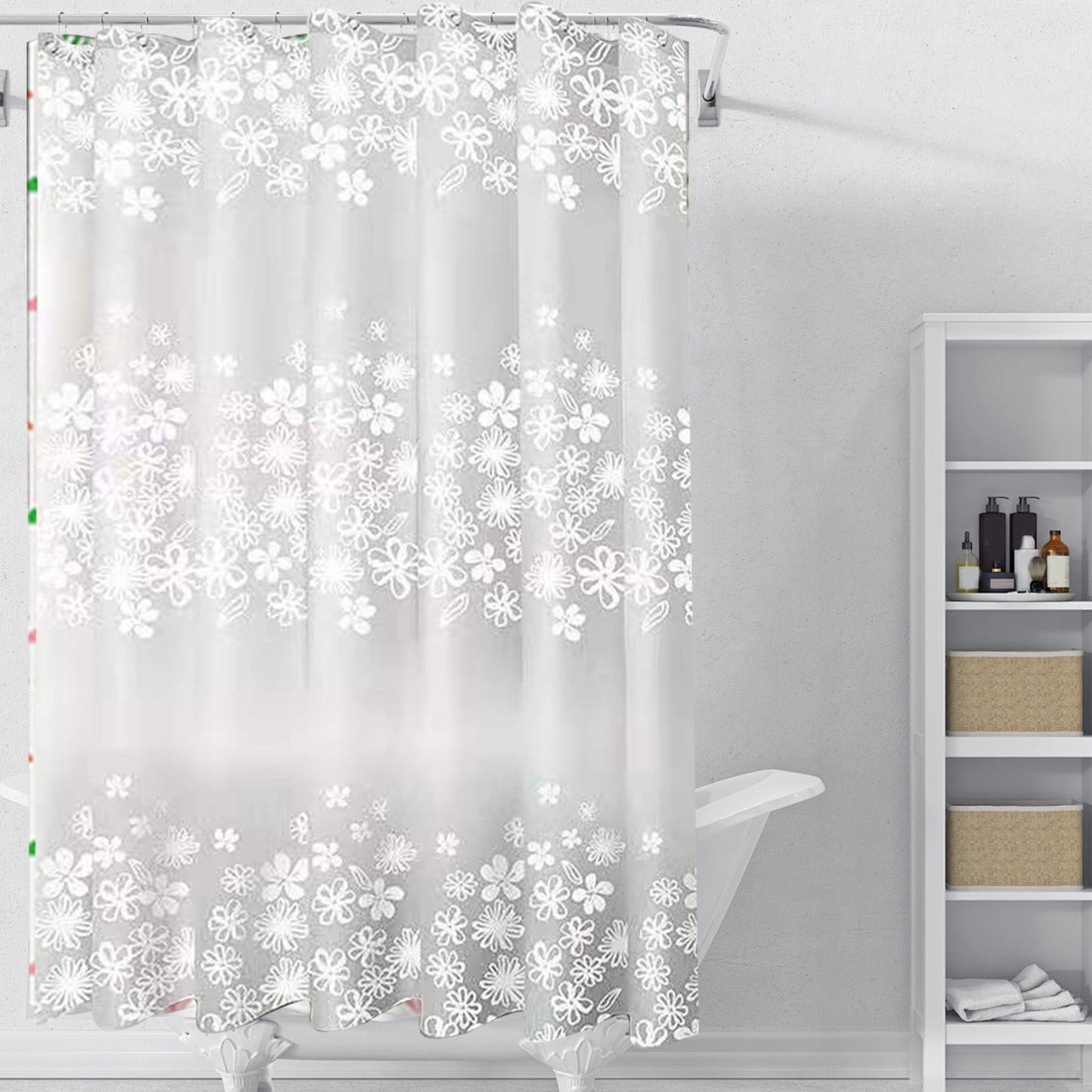 Kdkad Shower Curtain, 31.5×71 Inch Shower Curtain Liner, Waterproof Plastic Shower Liner, Cute Lightweight Shower Curtain for Bathroom 47.2×71 in G