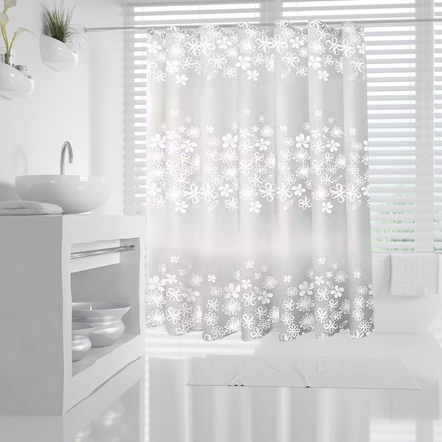 Kdkad Shower Curtain, 31.5×71 Inch Shower Curtain Liner, Waterproof Plastic Shower Liner, Cute Lightweight Shower Curtain for Bathroom 47.2×71 in H