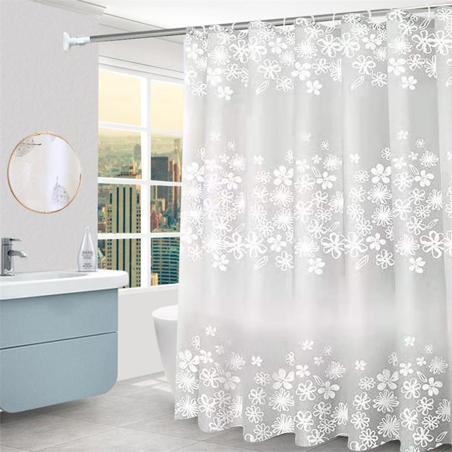 Kdkad Shower Curtain, 31.5×71 Inch Shower Curtain Liner, Waterproof Plastic Shower Liner, Cute Lightweight Shower Curtain for Bathroom 47.2×71 in I