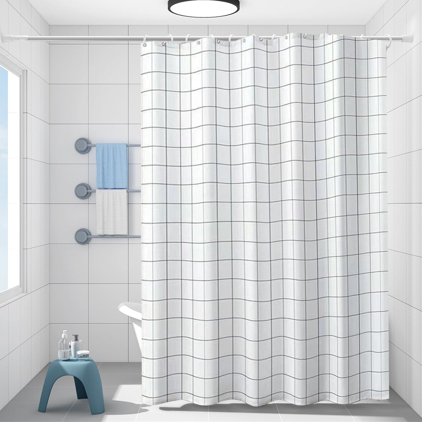 Kdkad Shower Curtain, 31.5×71 Inch Shower Curtain Liner, Waterproof Plastic Shower Liner, Cute Lightweight Shower Curtain for Bathroom 31.5×71 in J