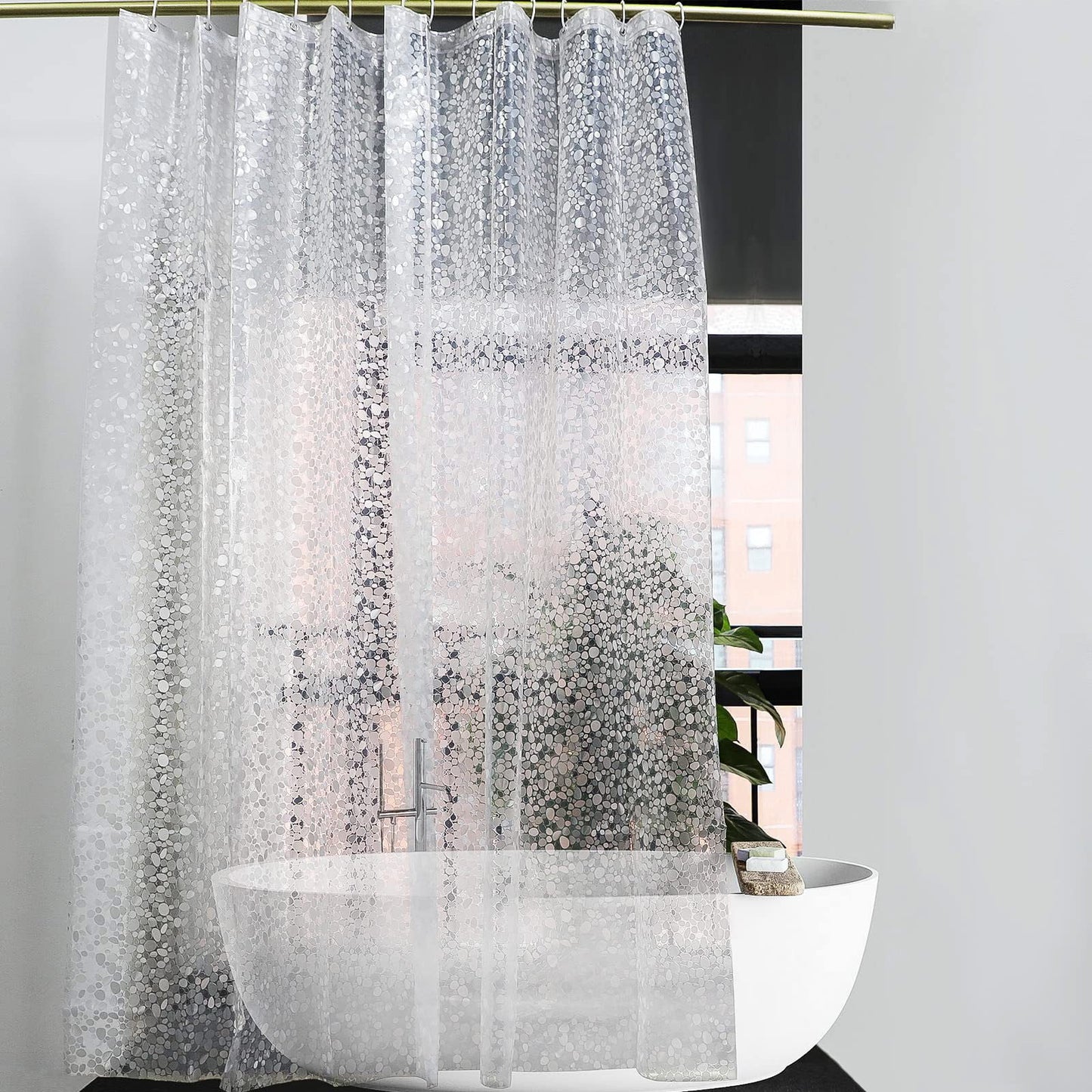 Kdkad Shower Curtain, 31.5×71 Inch Shower Curtain Liner, Waterproof Plastic Shower Liner, Cute Lightweight Shower Curtain for Bathroom 71×71 in White