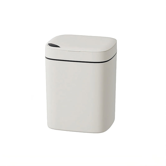 Darzheoy Bathroom Smart Touchless Trash Can 2.6 Gallon Automatic Motion Sensor Rubbish Can with Lid Electric Narrow Small Garbage Bin for Kitchen, Office, Living Room, Toilet, Bedroom White