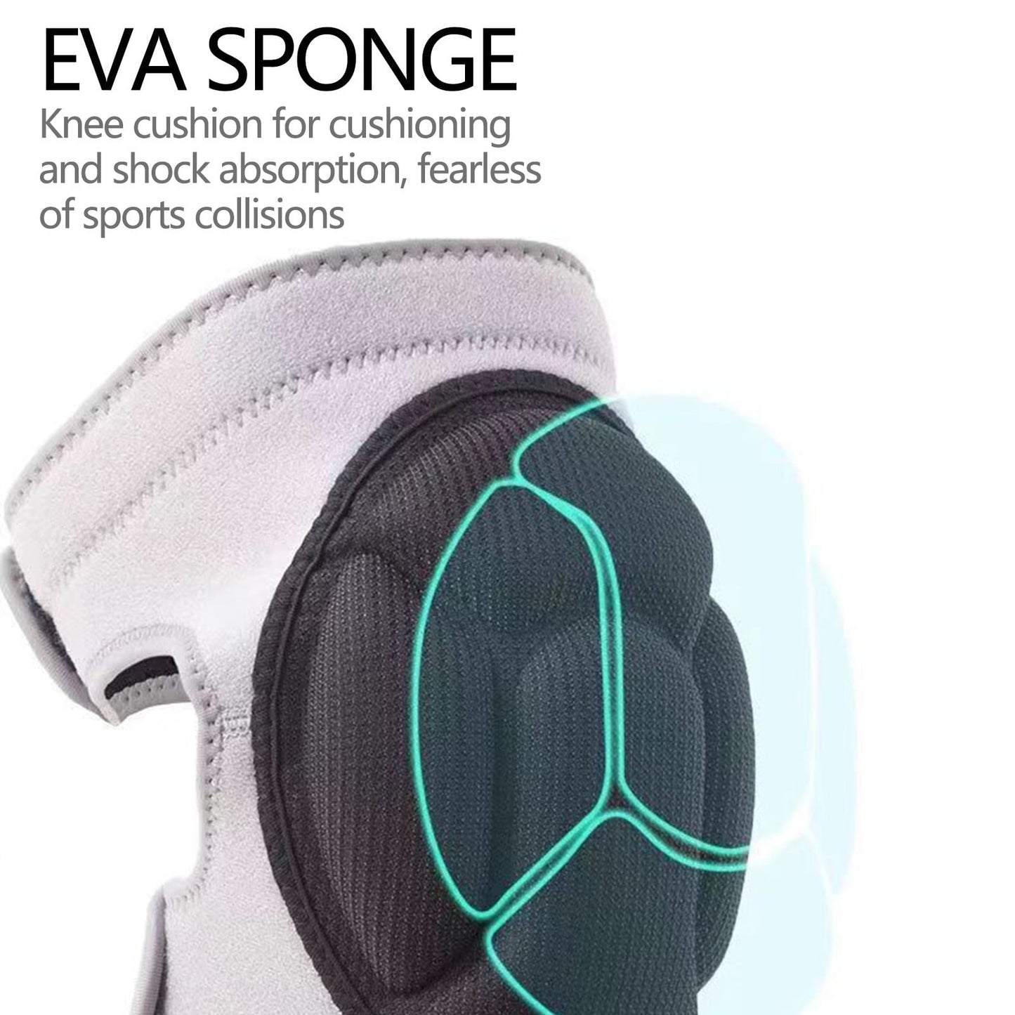 Darzheoy Adult Knee Pads for Gardening, Anti-Slip Collision Avoidance Kneepads with Thick EVA Foam, for House Cleaning, Construction Work, Volleyball, Football Knee Sleeve XL Black