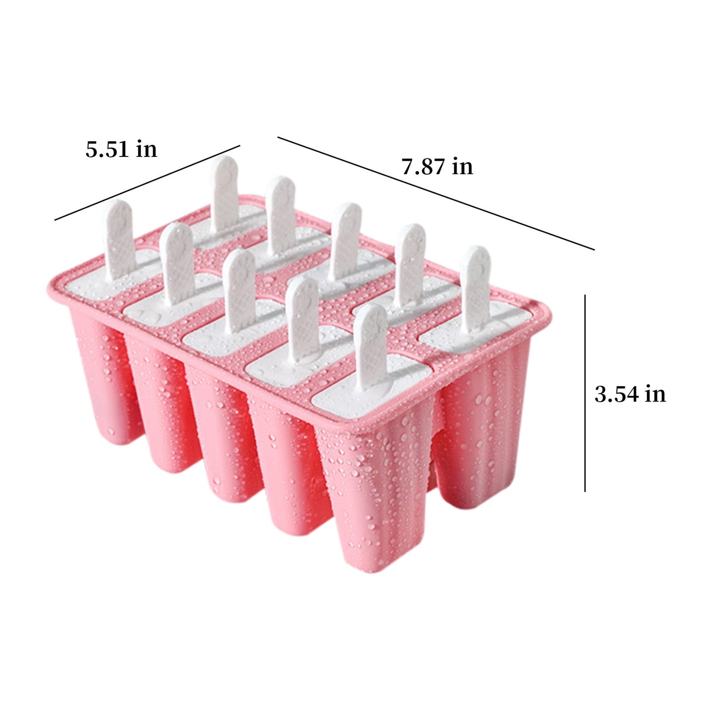 Darzheoy Popsicle Mould, Popsicle Molds 10 Pieces Silicone Ice Molds BPA Free Popsicle Mold Reusable Easy Release Ice Make Pink