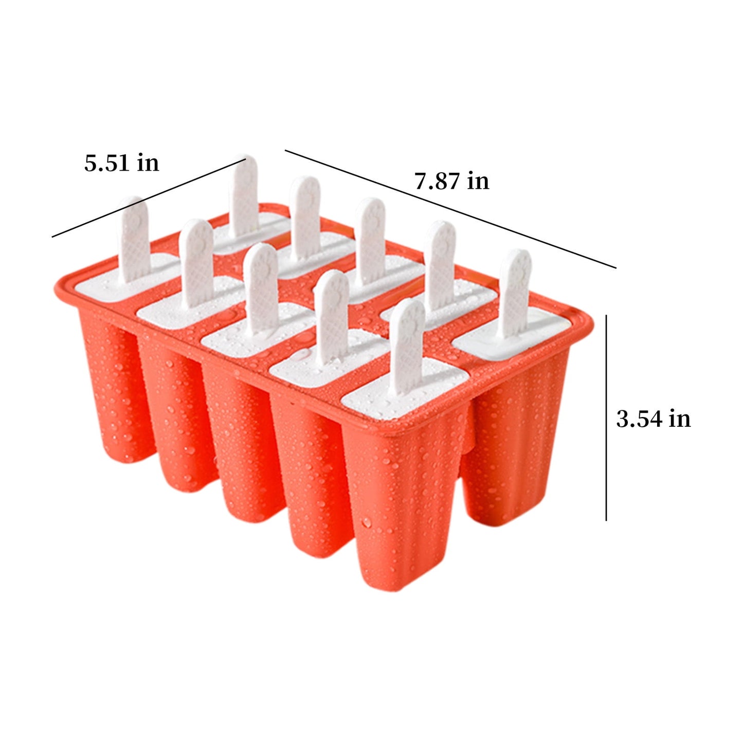 Darzheoy Popsicle Mould, Popsicle Molds 10 Pieces Silicone Ice Molds BPA Free Popsicle Mold Reusable Easy Release Ice Make Red