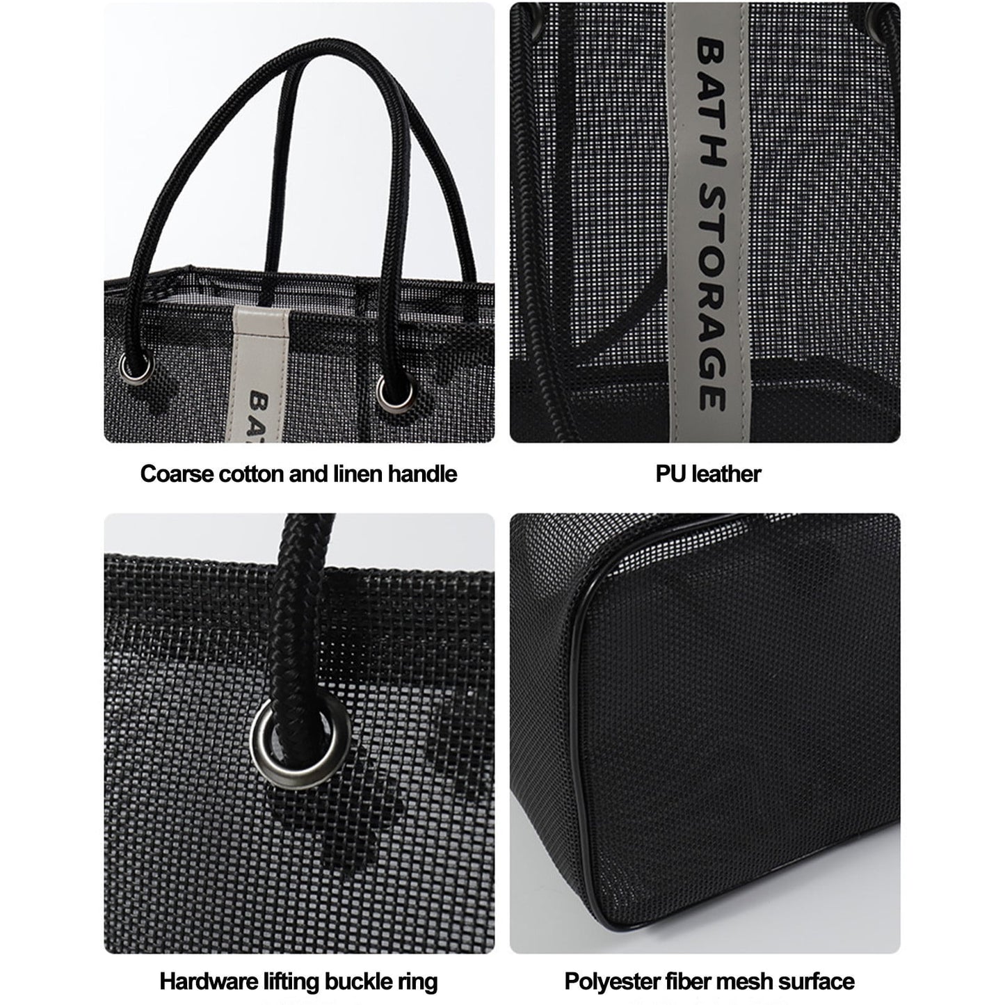 Kdkad Mesh Shower Caddy Freestanding Portable Shower Tote Bag for College Dorm, Hanging Shower Caddy Dorm Basket, Bathroom, Gym, Travel, Quick Dry Hanging Shower Organizer for Toiletry Essentials 10.2×6.3×9.8 in Gray