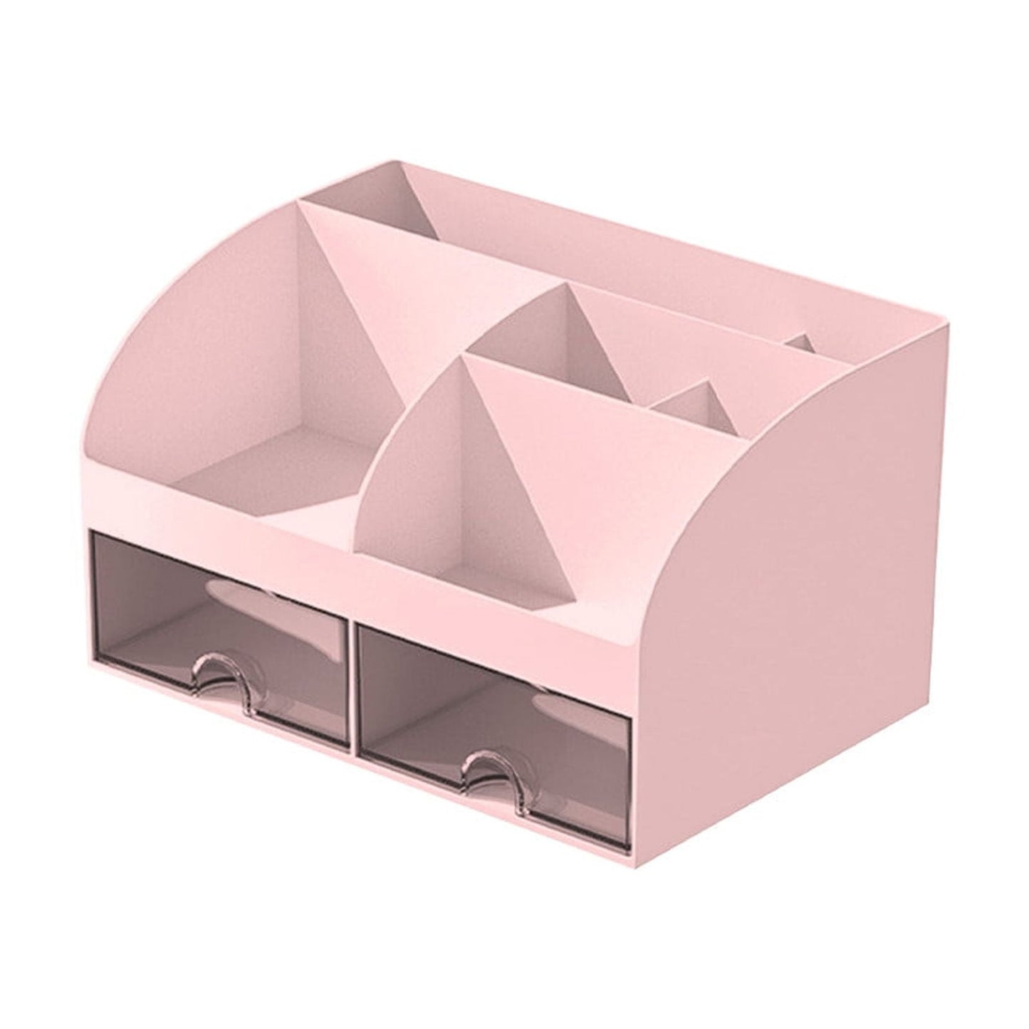 Kdkad Desk Organizer with Drawers, 2 Drawer Desktop Plastic Storage, Rectangular Office Stationery Supplies Desktop Drawers, Clear Desktop Storage Drawers for Office Supplies, Makeup Organizers 5.6×4.7×8.3 in White