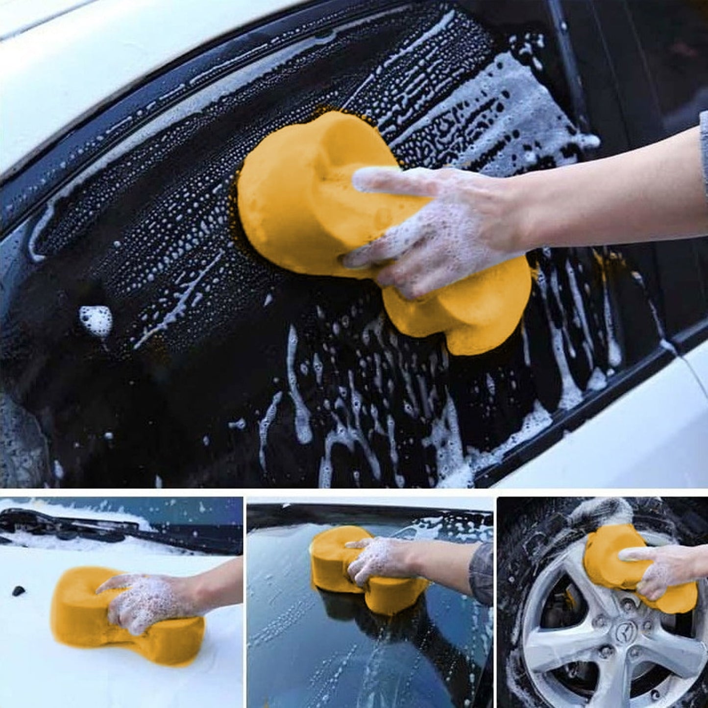 Kdkad Car Wash Sponge, Car Cleaning Large Sponges, All Purpose Sponges for Cleaning, Easy Grip Thick Foam Scrubber, Giant Bone Sponge for Kitchen, Bathroom, Household Cleaning