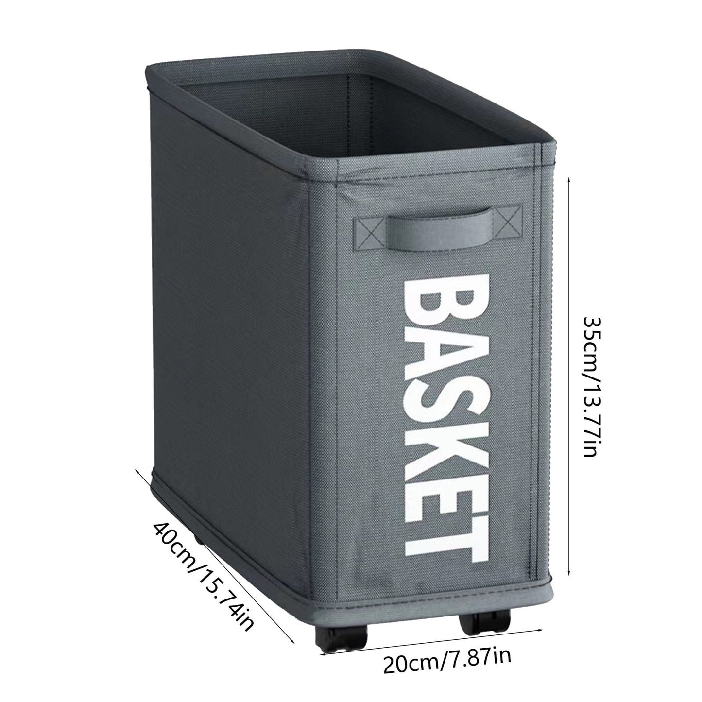Darzheoy Laundry Baskets with Wheels and Handle, Collapsible Laundry Baskets, Clothes Laundry Basket with Removable Wash Bags for College Dorm, Rolling Laundry Hamper Dark Gray