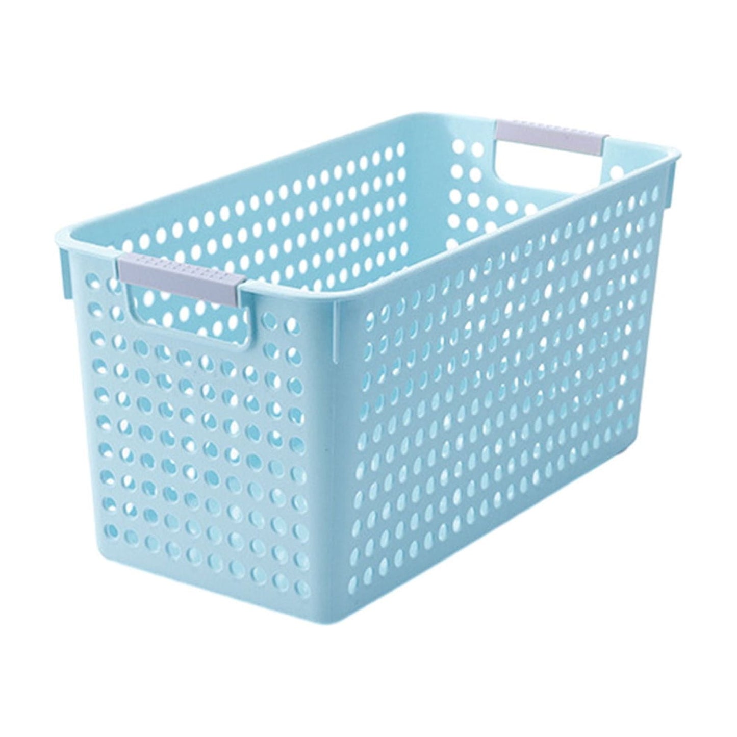 Darzheoy Laundry Basket, 2 pcs Plastic Hamper with Handles, Open Storage Bin to Organize Closets, Cabinets, Pantry, Shelving and Countertop Space, Suitable for Families and Dorms 1PC-Blue