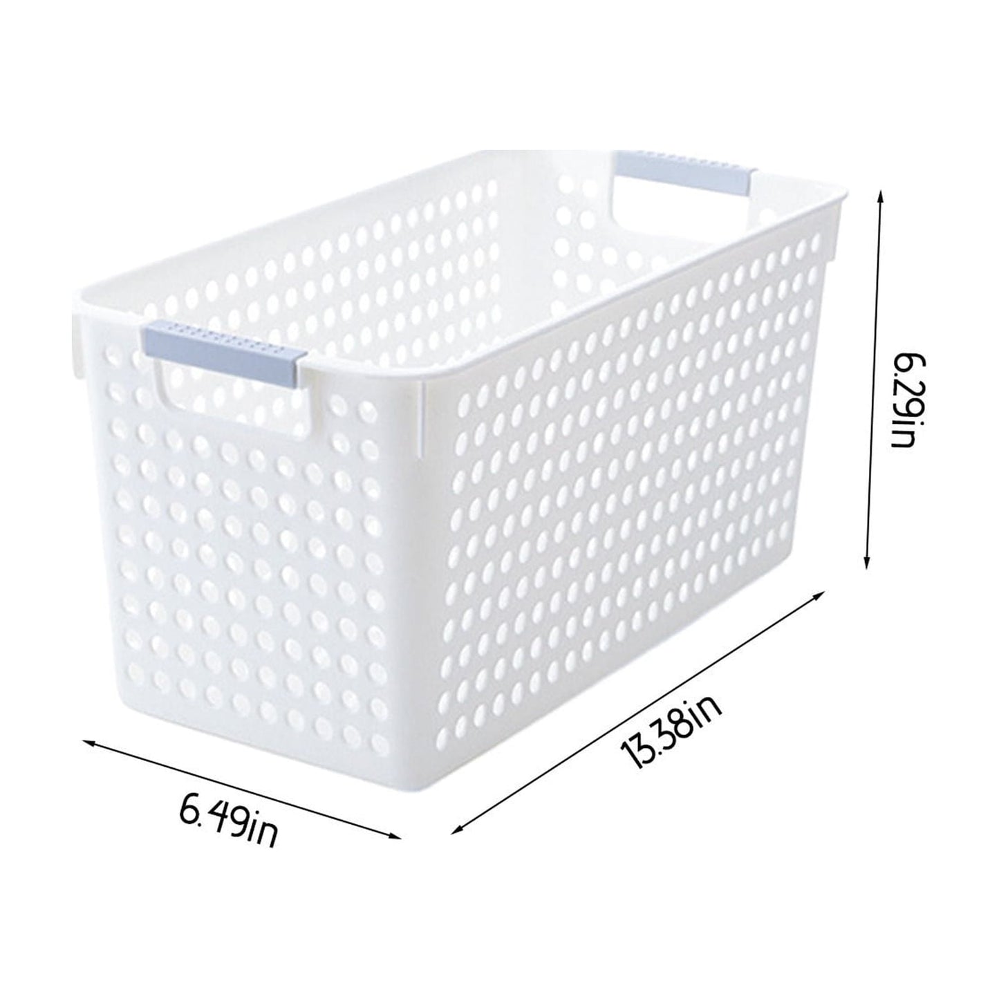 Darzheoy Laundry Basket, 2 pcs Plastic Hamper with Handles, Open Storage Bin to Organize Closets, Cabinets, Pantry, Shelving and Countertop Space, Suitable for Families and Dorms 1PC-White
