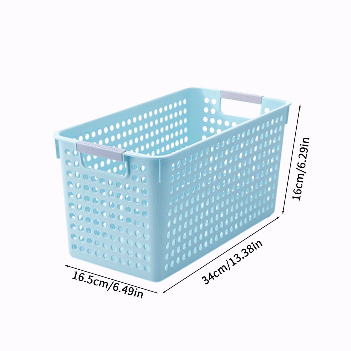 Darzheoy Laundry Basket, 2 pcs Plastic Hamper with Handles, Open Storage Bin to Organize Closets, Cabinets, Pantry, Shelving and Countertop Space, Suitable for Families and Dorms 3PC-Blue