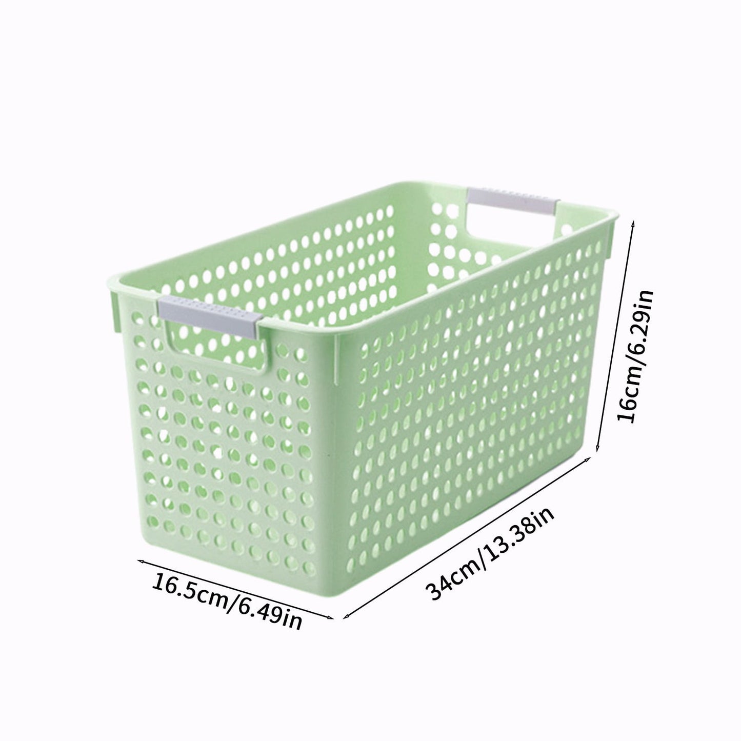 Darzheoy Laundry Basket, 2 pcs Plastic Hamper with Handles, Open Storage Bin to Organize Closets, Cabinets, Pantry, Shelving and Countertop Space, Suitable for Families and Dorms 3PC-Green
