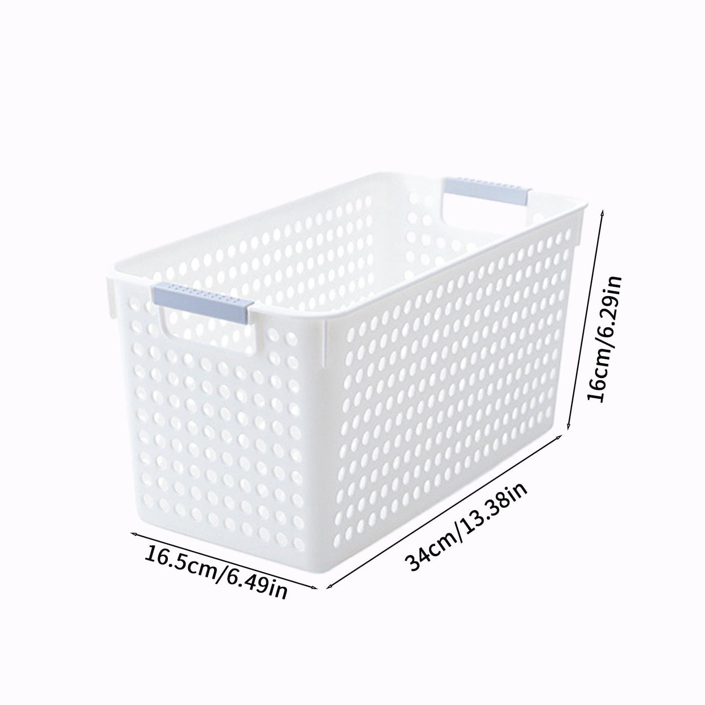 Darzheoy Laundry Basket, 2 pcs Plastic Hamper with Handles, Open Storage Bin to Organize Closets, Cabinets, Pantry, Shelving and Countertop Space, Suitable for Families and Dorms 3PC-White