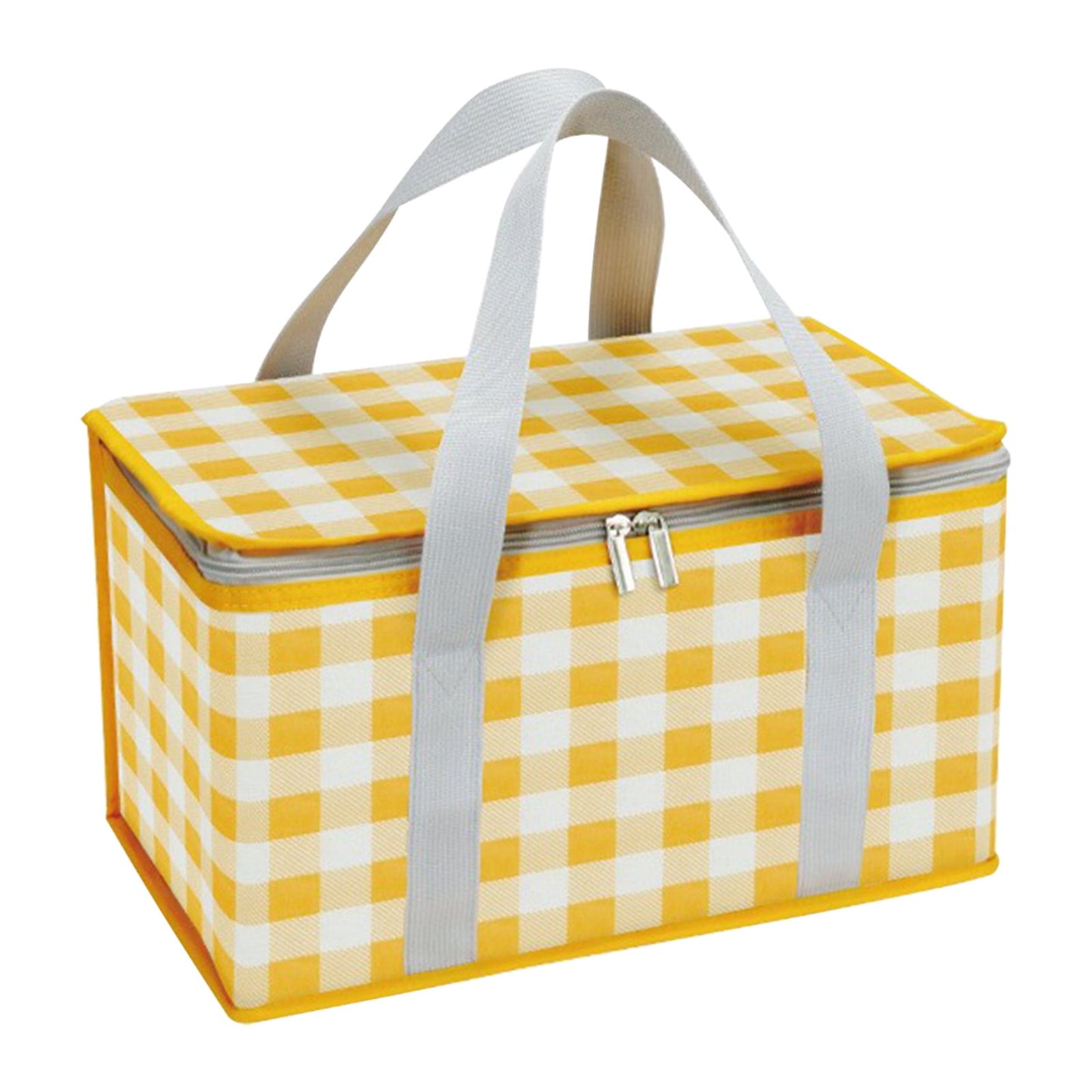 Darzheoy Large Picnic Basket Shopping Basket Camping Picnic Basket Travel Picnic Bag Portable Bento Bag Thermal Insulation Bag Yellow