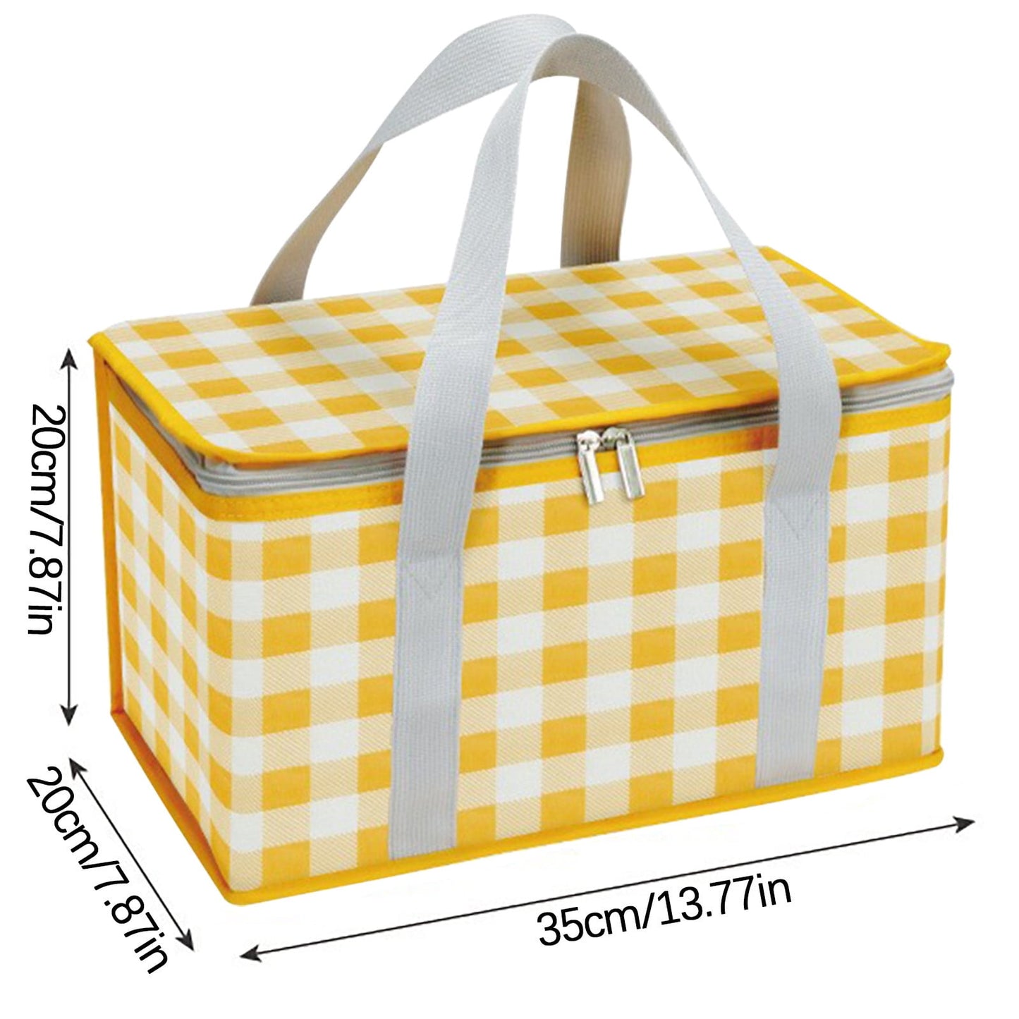 Darzheoy Large Picnic Basket Shopping Basket Camping Picnic Basket Travel Picnic Bag Portable Bento Bag Thermal Insulation Bag Yellow