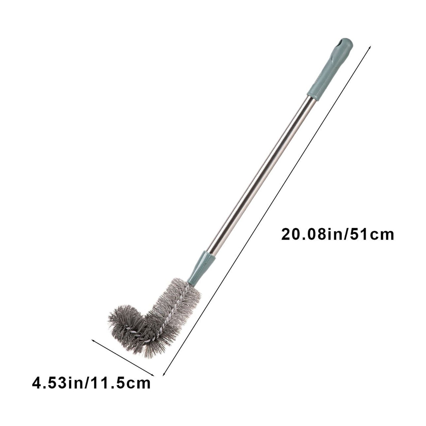 Kdkad Toilet Brush, Curved Design Angled Cleaner Brush Scrubber for Deep Cleaning, Long Plastic Handle and Flexible Bristles Bathroom Toilet Bowl Brush 20×4.5 in Green