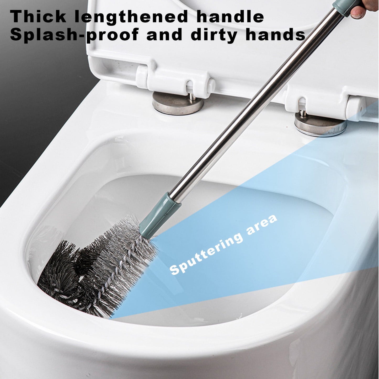 Kdkad Toilet Brush, Curved Design Angled Cleaner Brush Scrubber for Deep Cleaning, Long Plastic Handle and Flexible Bristles Bathroom Toilet Bowl Brush 20×4.5 in Green