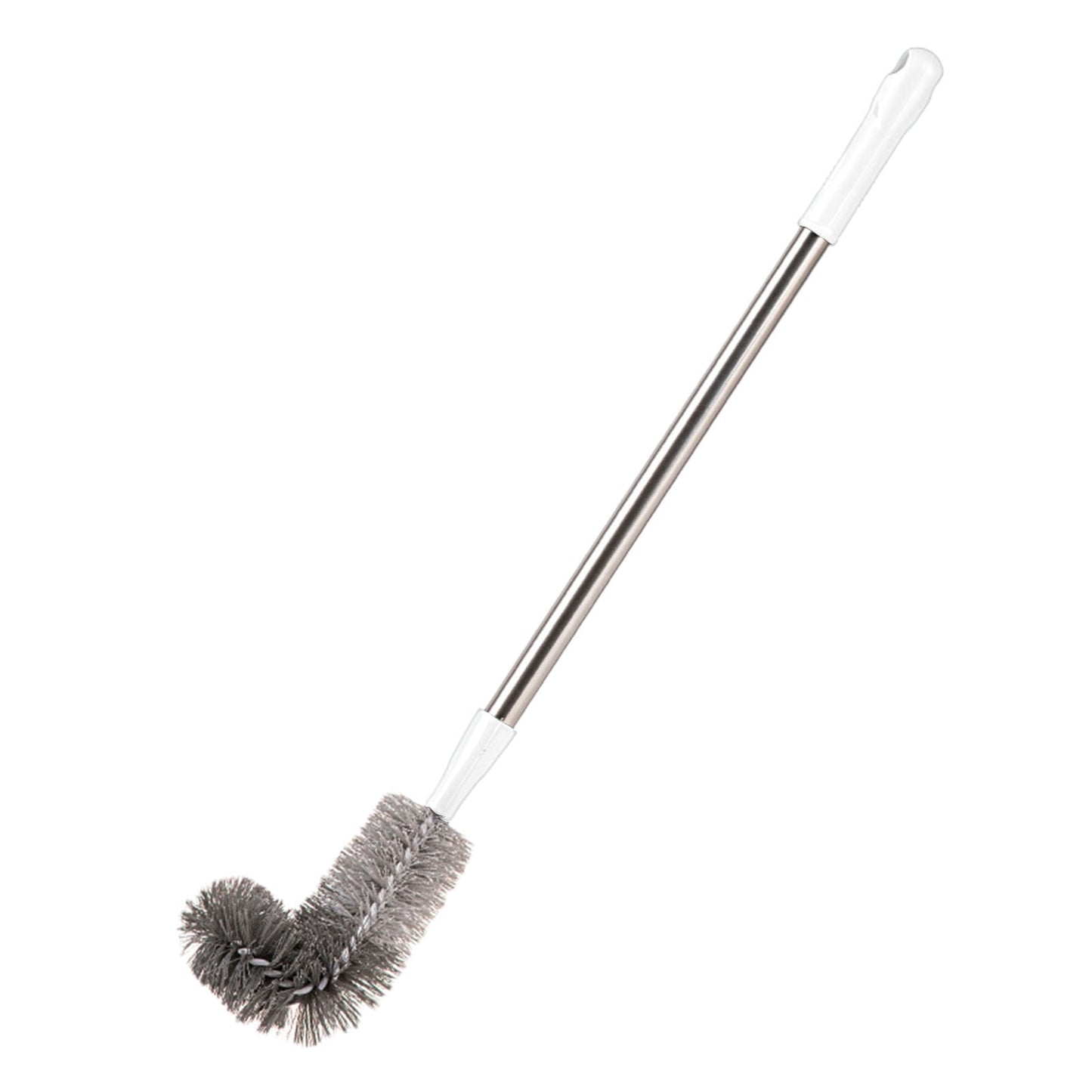 Kdkad Toilet Brush, Curved Design Angled Cleaner Brush Scrubber for Deep Cleaning, Long Plastic Handle and Flexible Bristles Bathroom Toilet Bowl Brush 20×4.5 in White