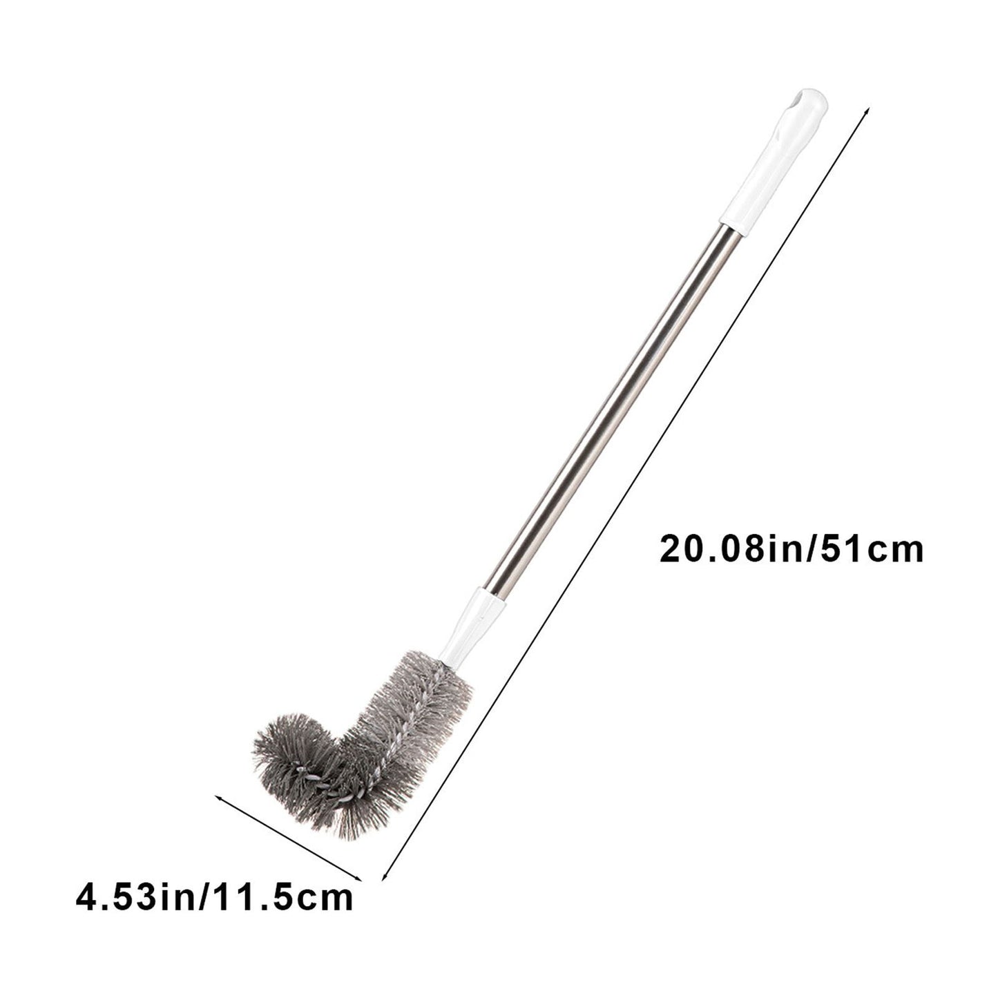 Kdkad Toilet Brush, Curved Design Angled Cleaner Brush Scrubber for Deep Cleaning, Long Plastic Handle and Flexible Bristles Bathroom Toilet Bowl Brush 20×4.5 in White