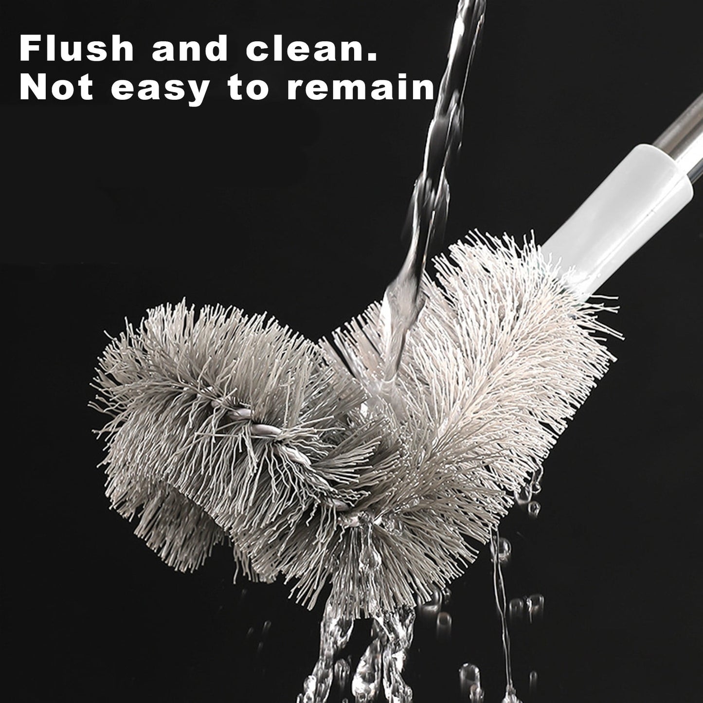 Kdkad Toilet Brush, Curved Design Angled Cleaner Brush Scrubber for Deep Cleaning, Long Plastic Handle and Flexible Bristles Bathroom Toilet Bowl Brush 20×4.5 in White