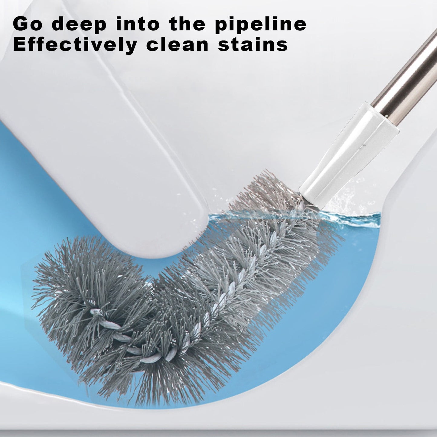 Kdkad Toilet Brush, Curved Design Angled Cleaner Brush Scrubber for Deep Cleaning, Long Plastic Handle and Flexible Bristles Bathroom Toilet Bowl Brush 20×4.5 in White