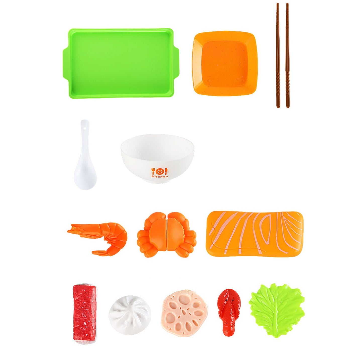 Chmadoxn Play Food Toy Set for Kids Kitchen,Simulation Seafood Fruit & Vegetables Accessories,Kitchen Hot Pot Toys, Plastic Dishes, Toddler Play Kitchen Accessories Educational Toys for Boys Girls 33PCS