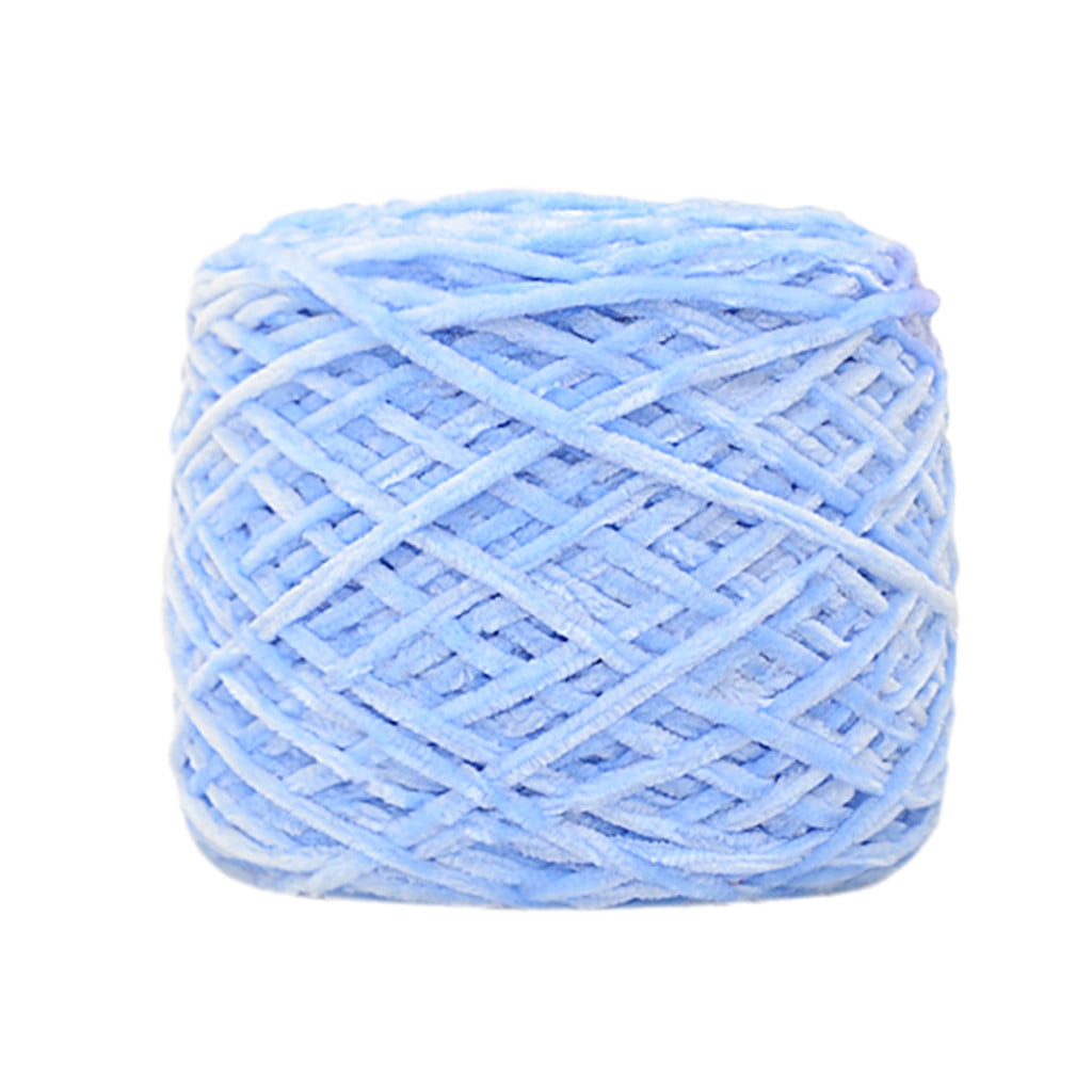 Chmadoxn DIY Velvet Chenille Yarn,Bulky Luxury Chenille Yarn for Crochet Hat Scarf Bule