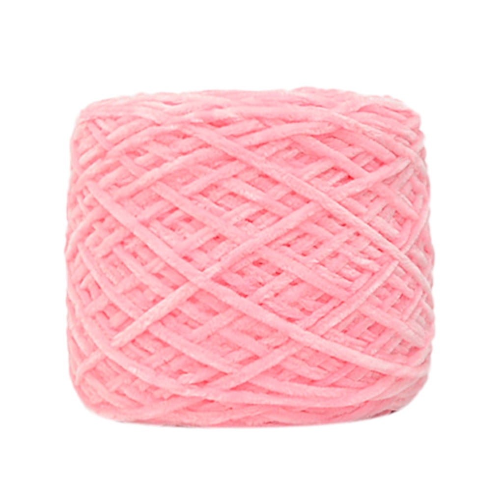 Chmadoxn DIY Velvet Chenille Yarn,Bulky Luxury Chenille Yarn for Crochet Hat Scarf Pink