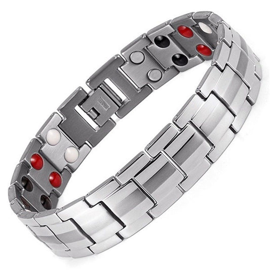 Zinc alloy Cross Bracelet for Men,Magnetic Therapy Bracelet with Magnets - with Double Row 4 Elements Magnets
