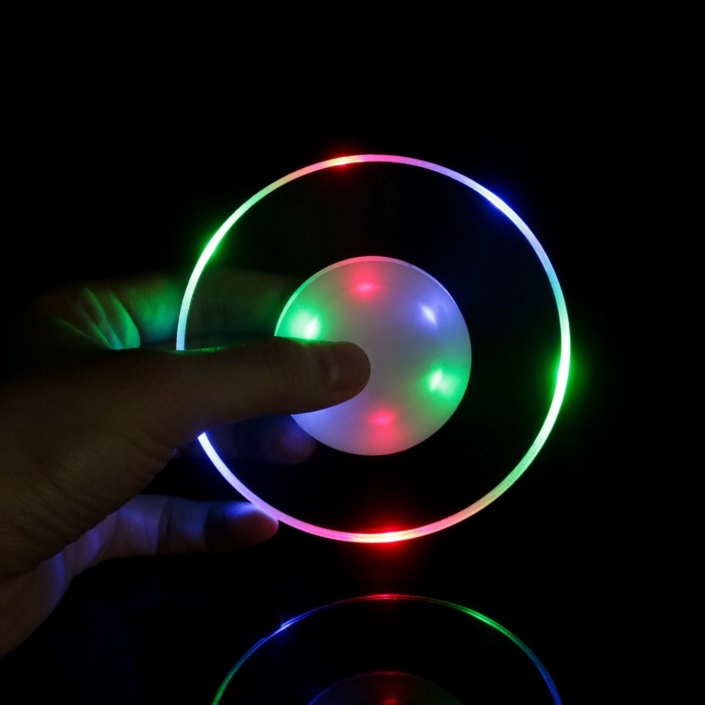 LED Coasters Set of 6, Changing Light Up Coasters for Drinks, Flashing Cup, Waterproof Non-Slip Funny Drink Set for Party Bars, Events, Halloween, Wedding, Club Decor
