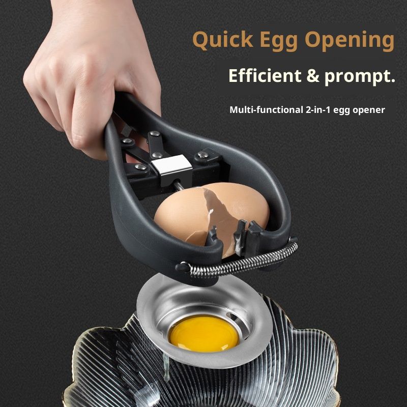 Stainless Steel Egg Separator Automatic Egg Cracker for Raw Egg White Separator Tool Handheld Egg Opener Easy Eggshell Cutter Creative Kitchen Gadget Tool