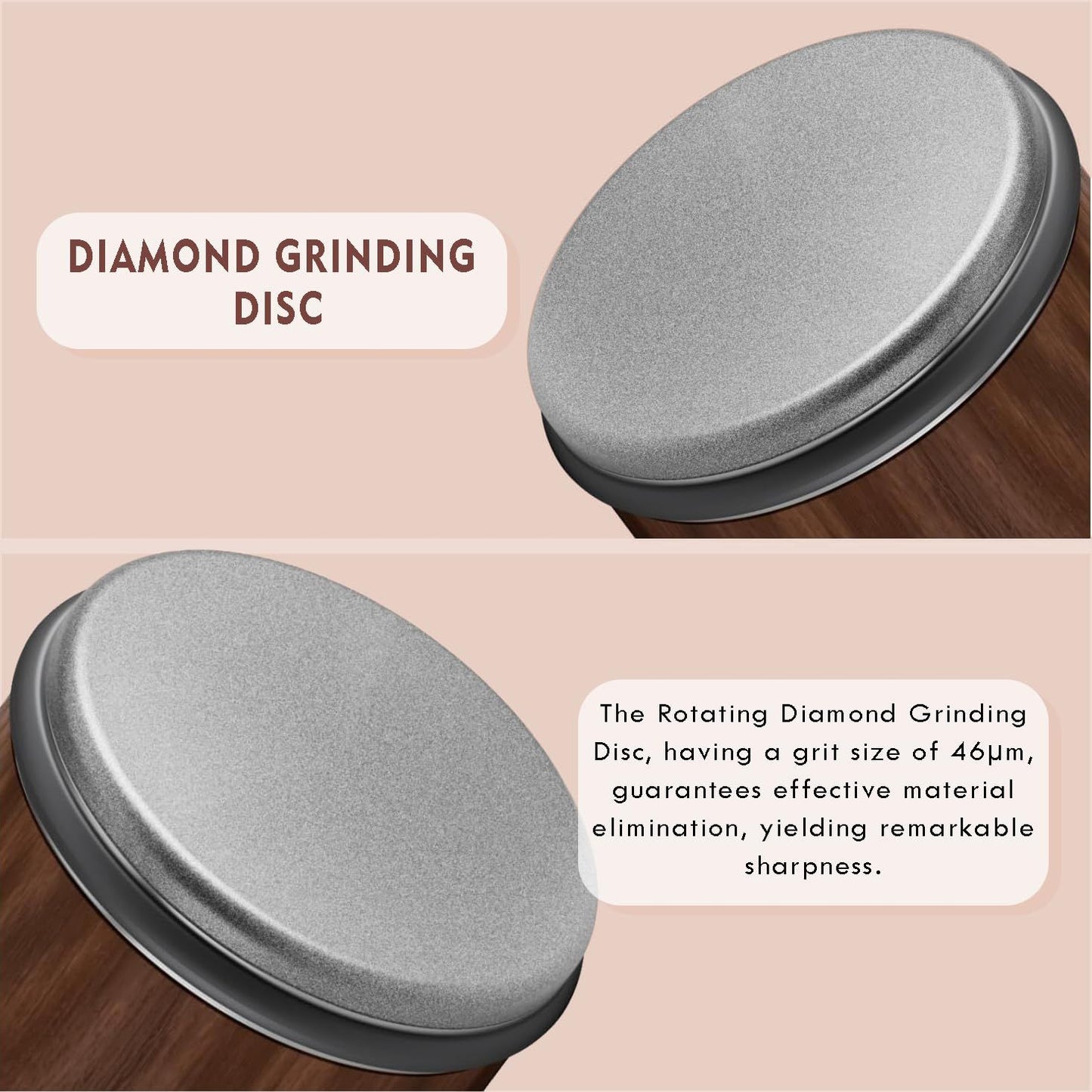 Rolling Knife Sharpener Kit, Rolling Knife Sharpener Tool, Kitchen Knives Knives Sharpener Kit Offers 15 & 20 Degree Magnetic Knife Sharpening Roller.（Wood grain set
 8.5 * 5.5 base 10.6 * 6 *. 25cm
）