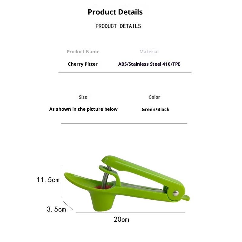 Olive Seed Remover Tool with Food-Grade Silicone Cup,Portable Fruit Corer Cherry Stoner Kitchen Aid Machine with Space-Saving Lock Design(Green)