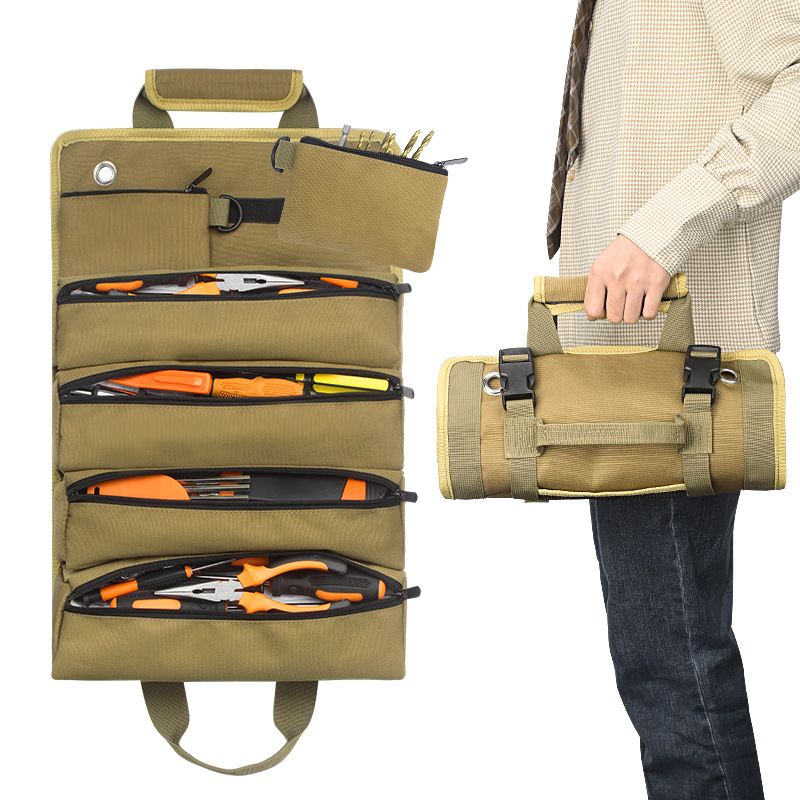 Heavy-Duty Oxford cloth Canvas Tool Roll, Tool Wrap Roll, Tool Roll Bag, Large Roll Up Tool Bag For Mechanics.
