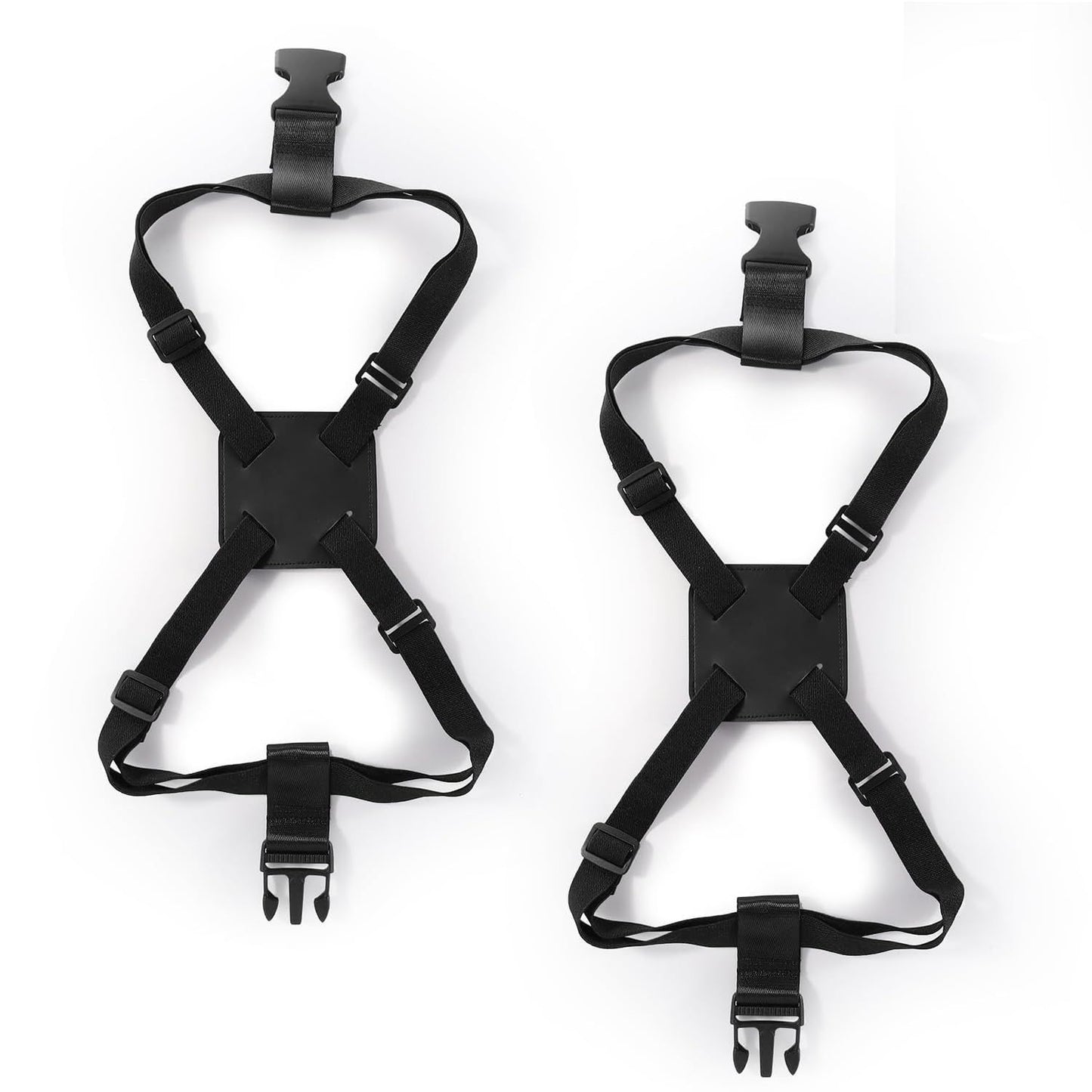 Luggage Bungee Straps for Attaching Bags - 2 Pack Adjustable Elastic Luggage Straps with Buckle, Black Luggage Strap for Suitcases Handle Carry on Add Bag, Backpack, Purse,