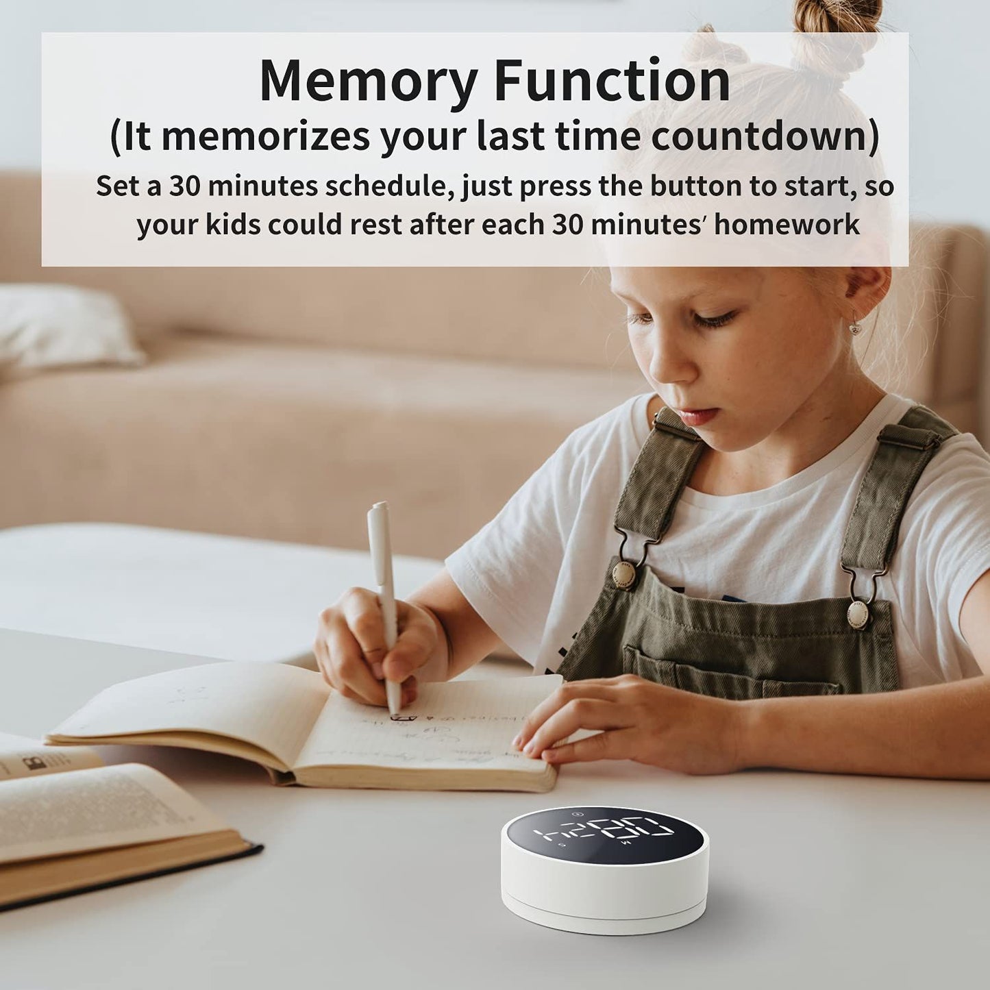 Digital Kitchen Timer - Magnetic Countdown Countup Timer with Large LED Display Volume Adjustable, Easy for Cooking and for Seniors and Kids to Use (white)