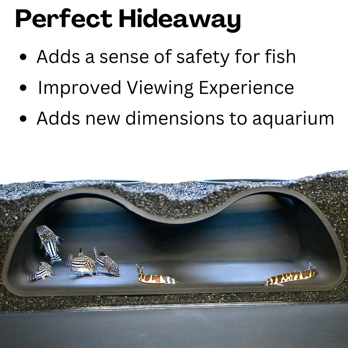Aquarium Underground Tunnel Cave Natural Curve Two Hole | Viewing Fish & Shrimp Under Gravel Tunnel | Fish Tank Decor Decoration Hideout