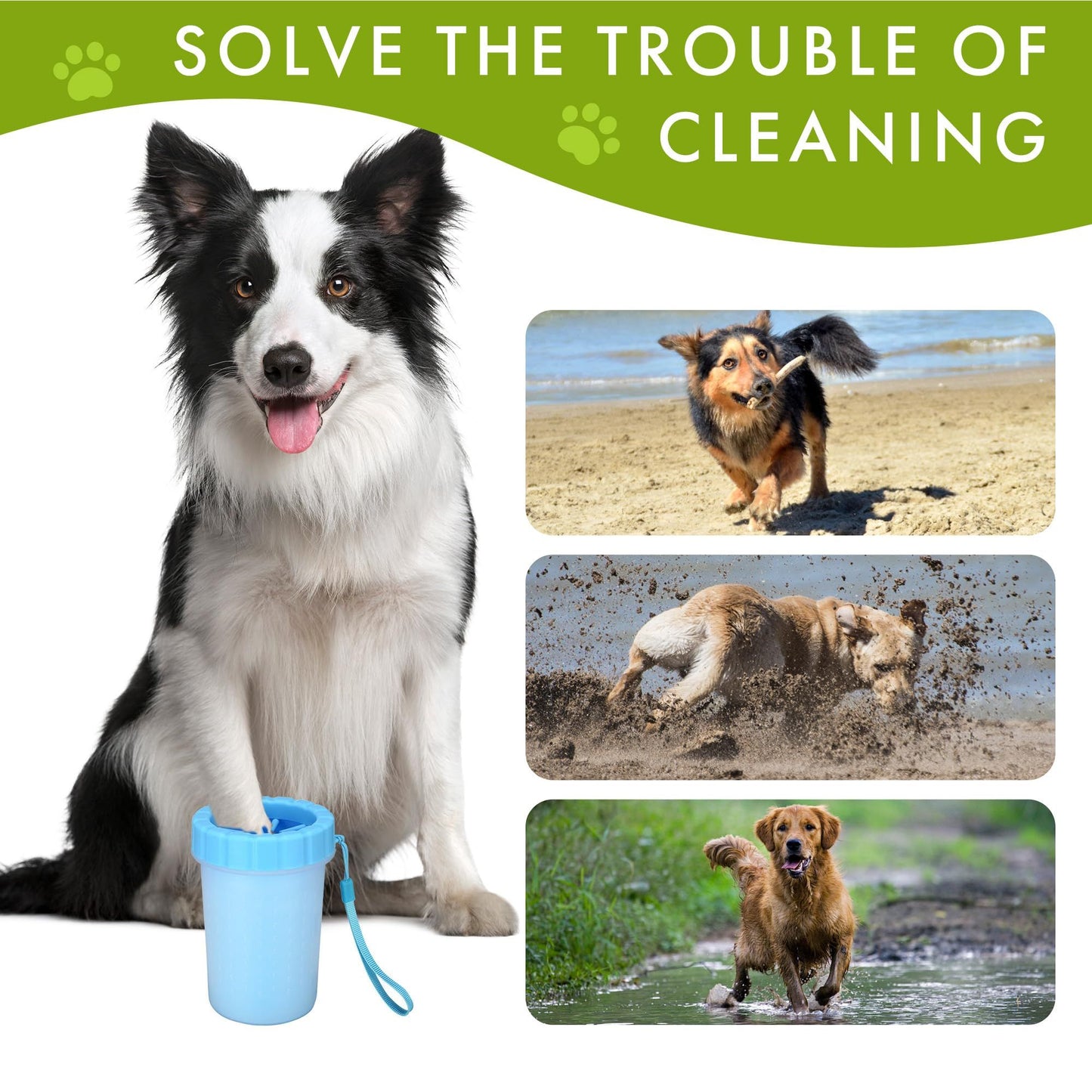 Portable Dog Paw Washer/Paw Cleaner,Reusable Washer & Cleaner Cup | Keeps Fur Paw Clean  Blue 9*11cm
